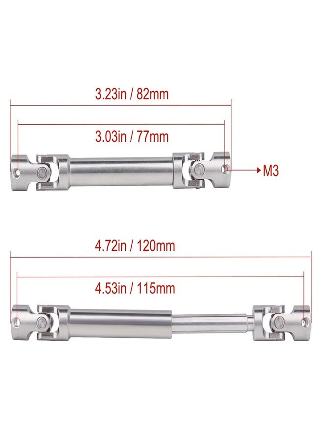 CrazyHobby Stainless Steel Driveshaft Heavy-Duty Universal Joint Drive Shaft 82-120mm for 1/18 RC Rock Crawler Axial UTB18 Capra Unlimited Trail Buggy Upgrade Parts Replacements(Rear) - Image 2